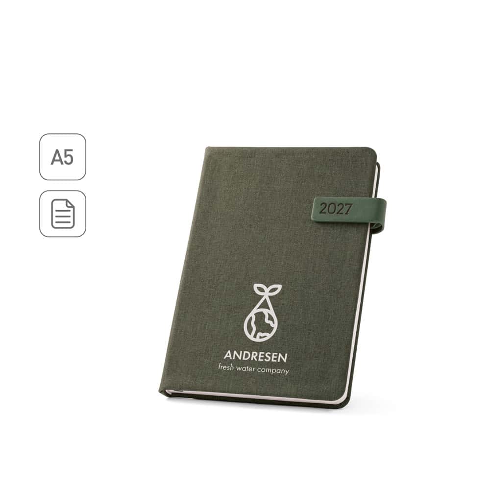 ANDRESEN A5. Agenda em PET reciclado (100% rPET)