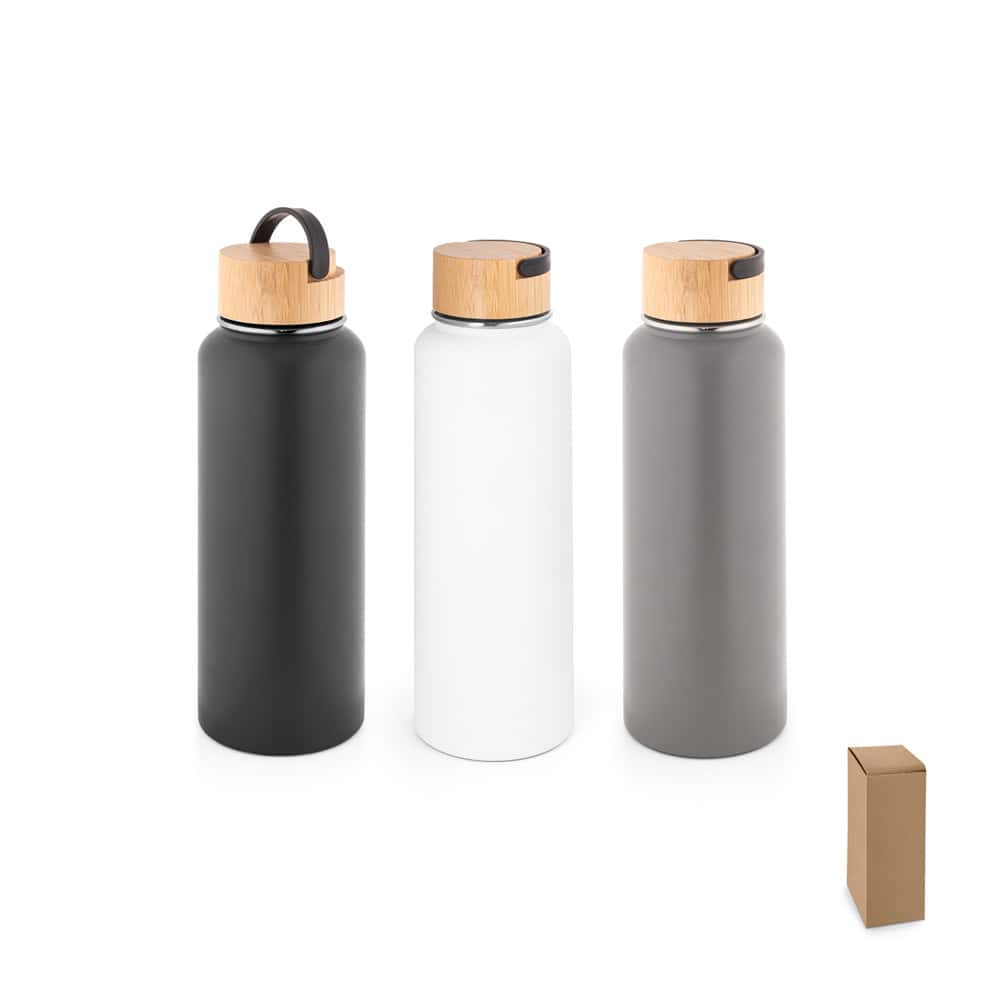 ARMSTRONG. Garrafa térmica em aço inox 90% reciclado de parede dupla isolada a vácuo, com revestimento em pó (1200 mL)