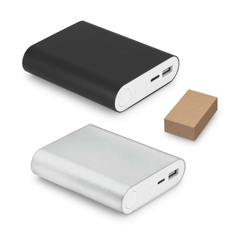 EMLYN. Bateria portátil em alumínio e bateria de lítio (8'000 mAh)